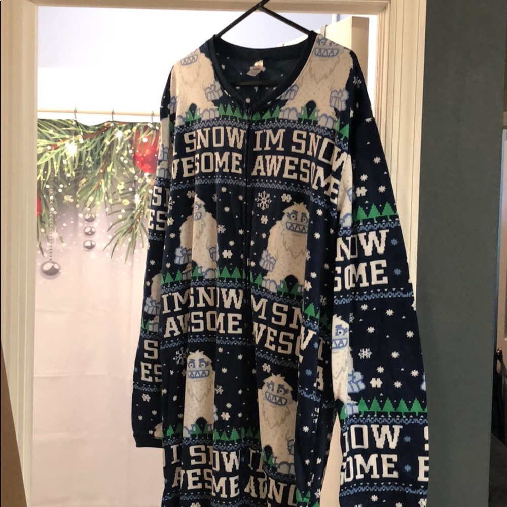 Christmas ugly pajama onesie